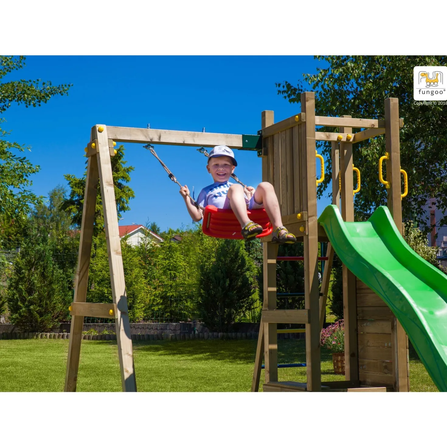 Gioco da giardino Funny 3 scivolo e altalena 290 x 200 x h210 cm