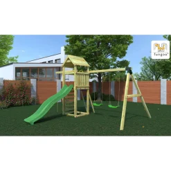 Gioco da giardino Gaia con scivolo e altalene 380x381xh252 cm