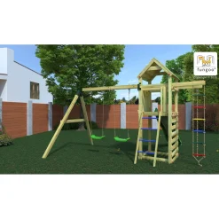Gioco da giardino Gaia con scivolo e altalene 380x381xh252 cm