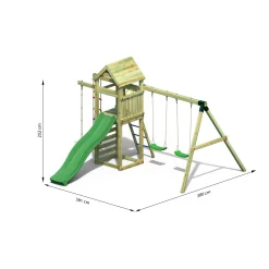 Gioco da giardino Gaia con scivolo e altalene 380x381xh252 cm