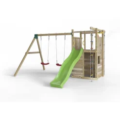 Gioco da giardino Houser con scivolo e altalena 343x363xh220 cm