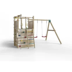 Gioco da giardino Houser con scivolo e altalena 343x363xh220 cm