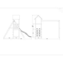 Gioco da giardino Lucas con scivolo e altalene 310x275xh245 cm