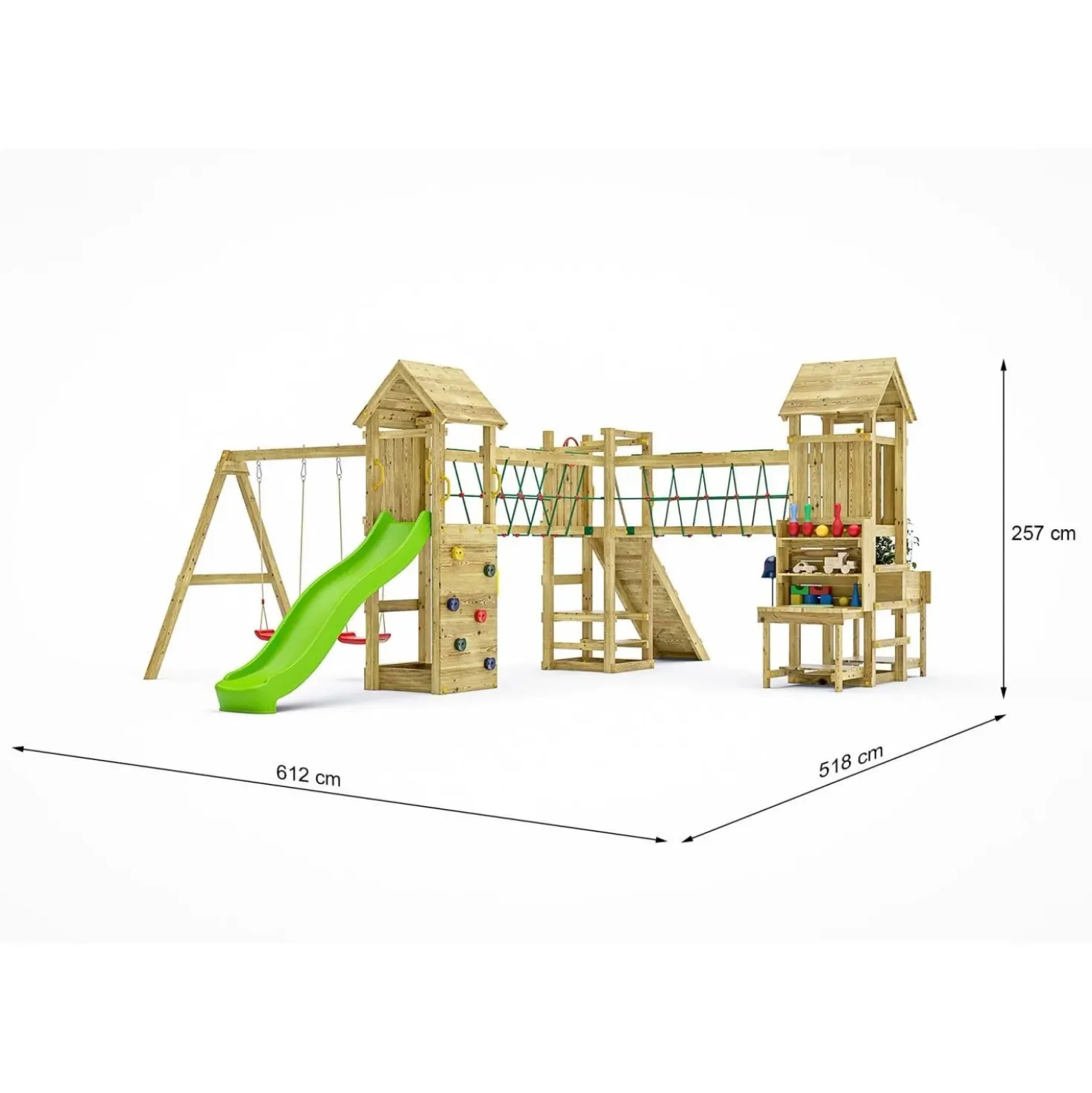 Gioco da giardino Optimizer scivolo e altalene 612 x 518 x h257cm
