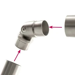 Giunzione snodabile per tubo 42,4 mm satinato