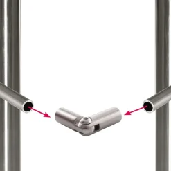 Giunzione snodabile per tubo o tondino 12 mm satinato
