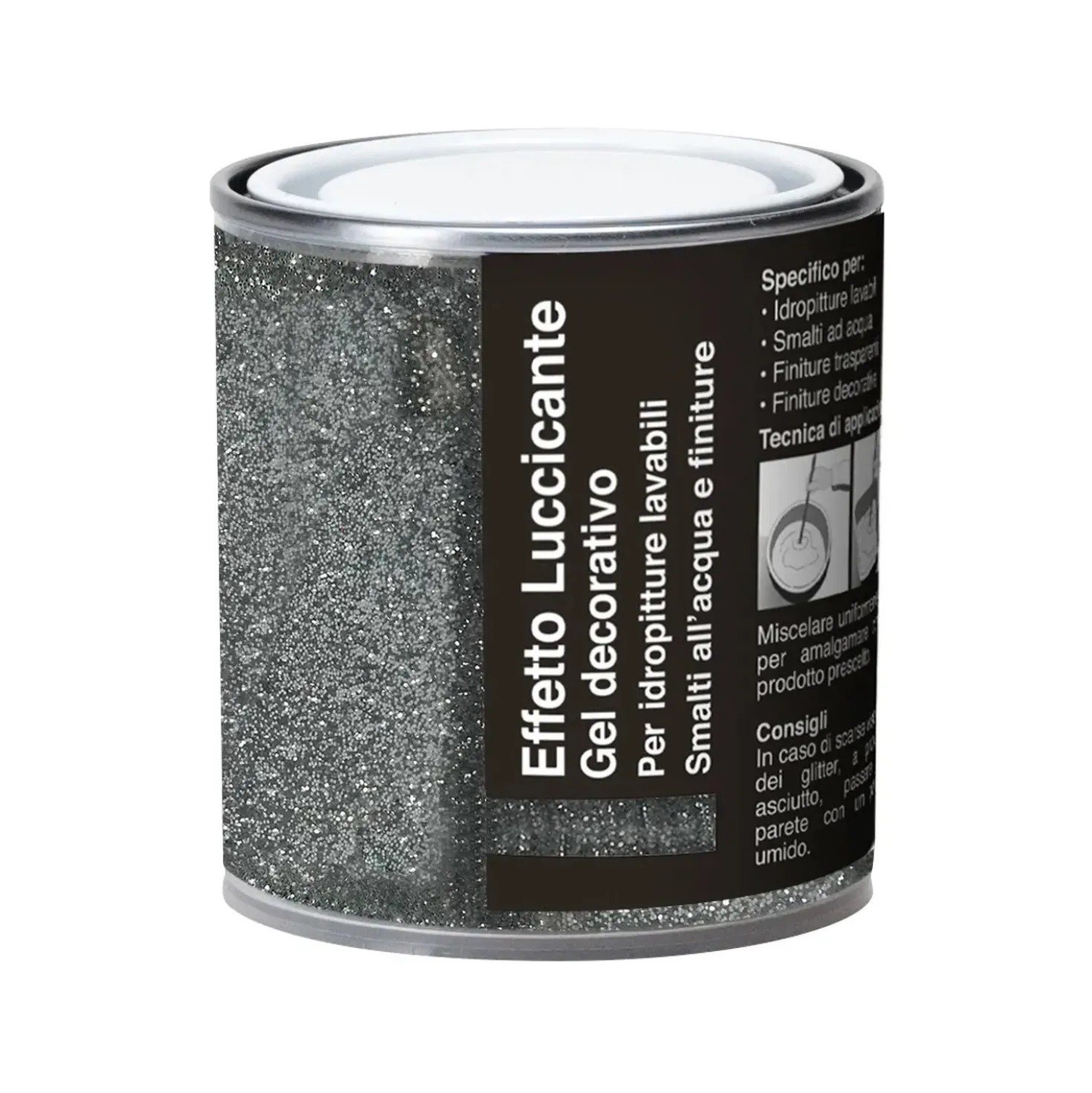 Glitter in gel Argento 250 ml