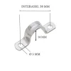 Golfare a U acciaio inox interasse 38 mm
