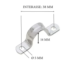 Golfare a U acciaio inox interasse 38 mm