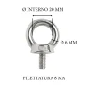 Golfare maschio inox Ø 6 mm