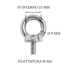 Golfare maschio inox Ø 9 mm