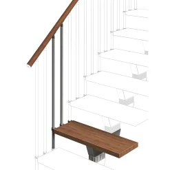 Gradino scala Orion larghezza 75 cm scura