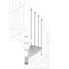 Gradino scala Zenon Ø 120 cm acciaio