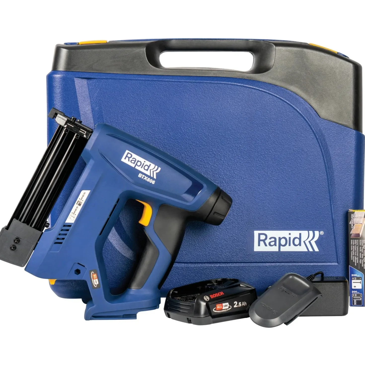 Graffatrice a batteria Rapid BTX606 18 V con batteria e caricatore
