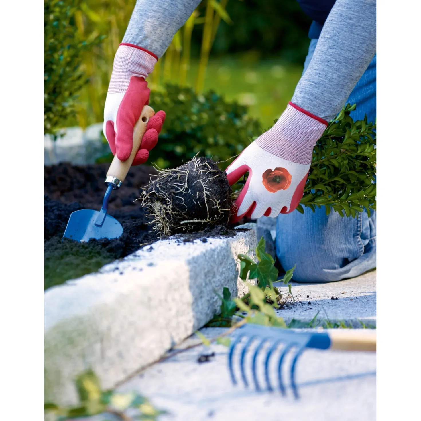 Guanti da giardinaggio LUX-TOOLS lattice rosso taglia 7