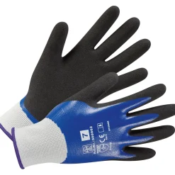 Guanti da giardino LUX-TOOLS Comfort con strato Ni nitrile blu-nero tg 7