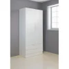 Guardaroba 2 ante e 2 cassetti 184x82x46 cm bianco