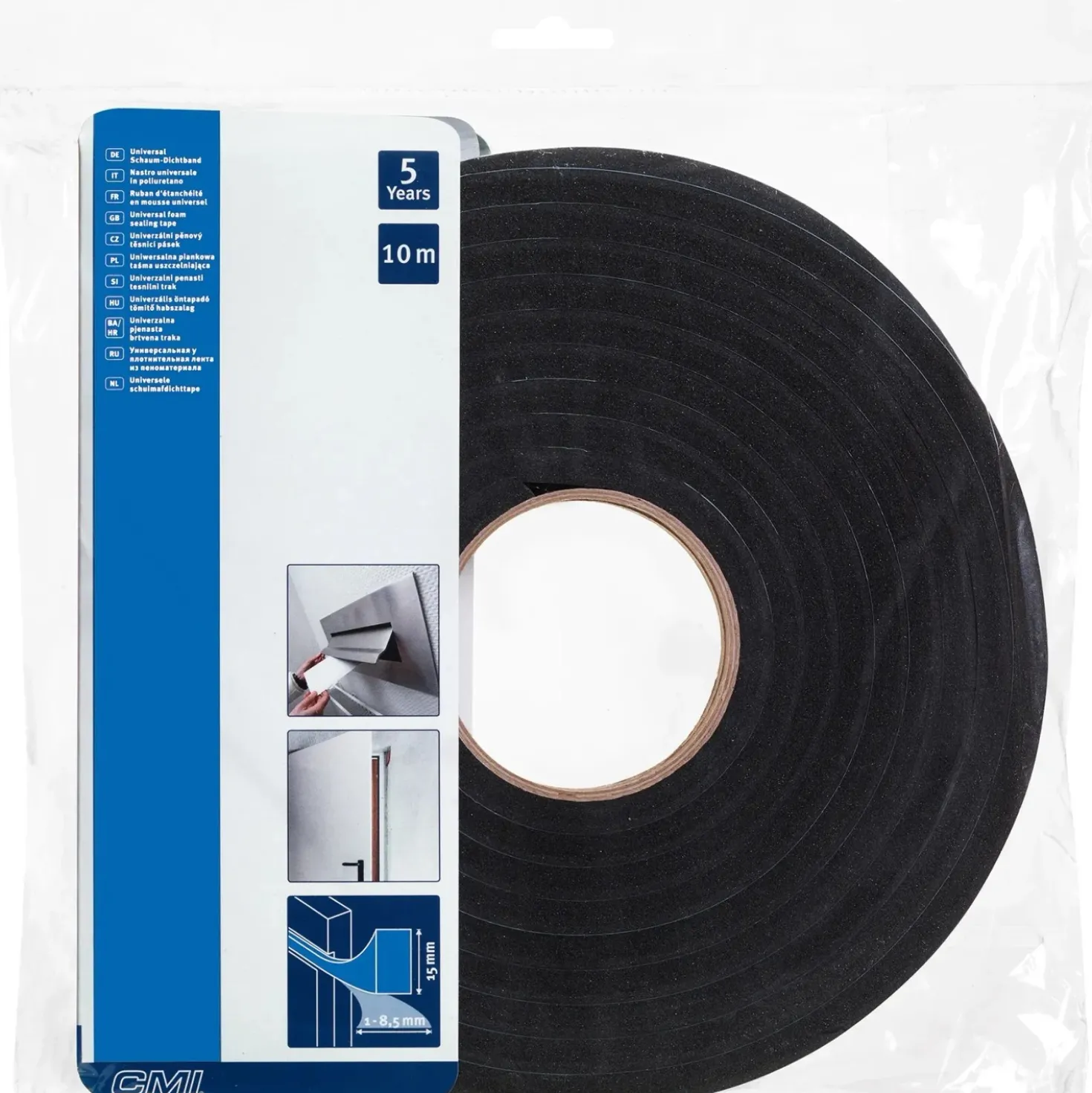 Guarnizione universale in poliuretano espanso CMI 15 mmx10 m antracite