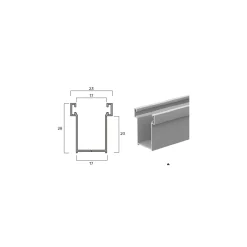 Guida per tapparelle in alluminio 2200x17x28 mm argento 2 pz