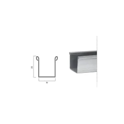 Guida per tapparelle in ferro 2200x22x19 mm 2 pezzi