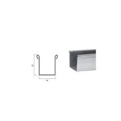 Guida per tapparelle in ferro 1700x22x19 mm 2 pezzi