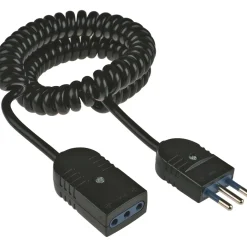H05VVH8-F 3 mm x 0,75 mm² prolunga est. spina e presa 10 A 3 m nera