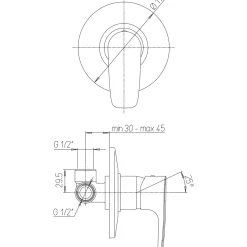 Idelco miscelatore doccia incasso Sospiro cromo