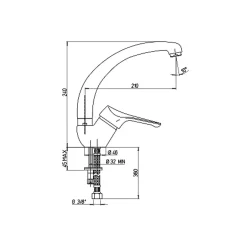 Idelco miscelatore lavello canna alta orientabile Driver cromo Ø 40 mm