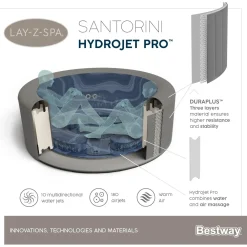 Idromassaggio Bestway LAY-Z-SPA Santorini HydroJet Pro 216x80 cm