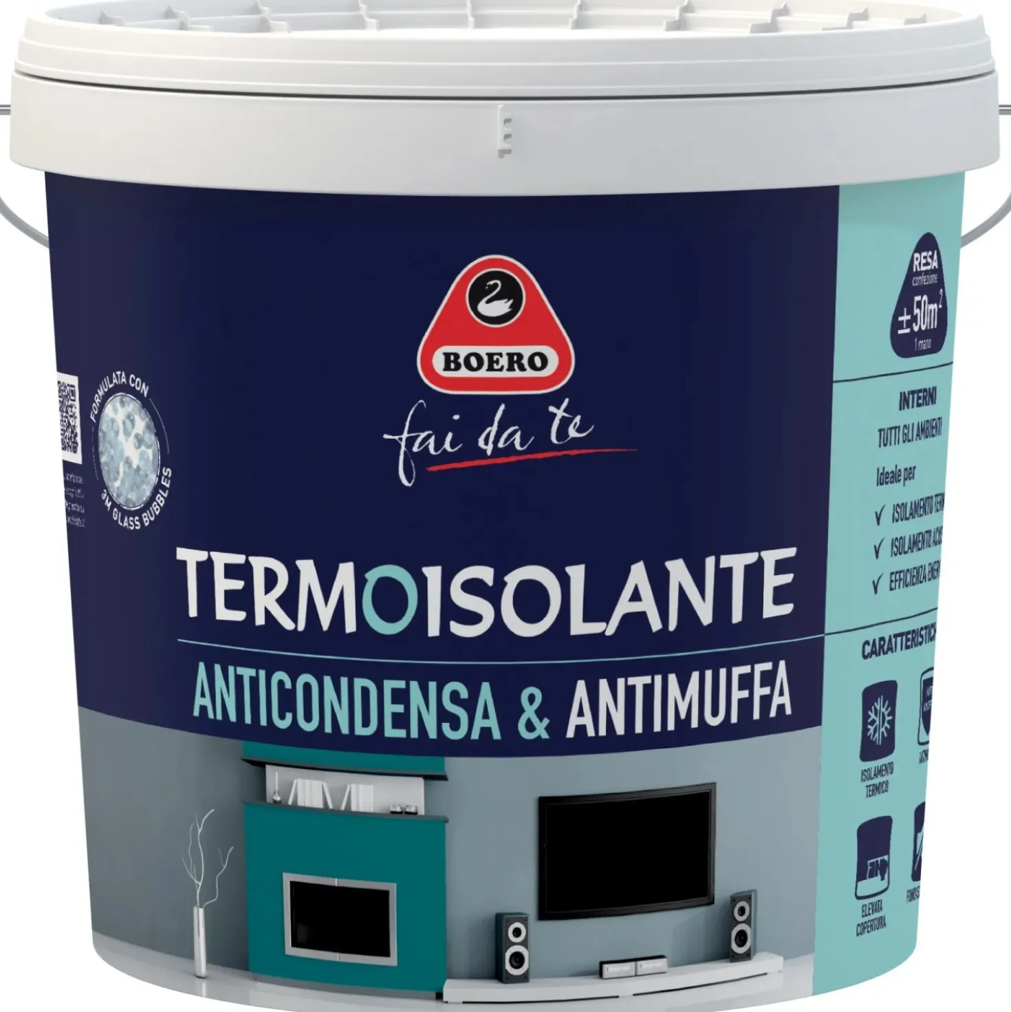Idropittura antimuffa anticondensa fonoassorbente Boero bianco 10 L