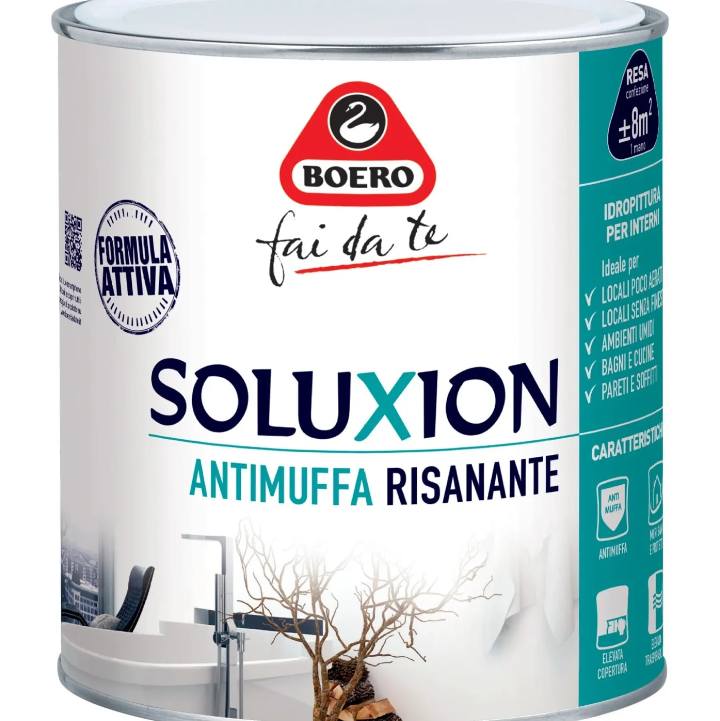 Idropittura antimuffa risanante Soluxion 0,75 lt Boero