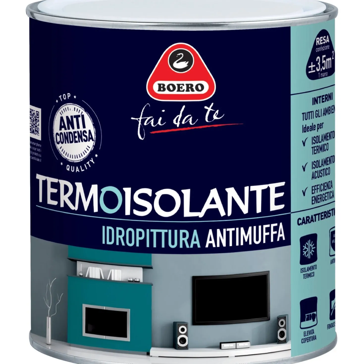 Idropittura termoisolante Boero fai da te bianco 0,75 l