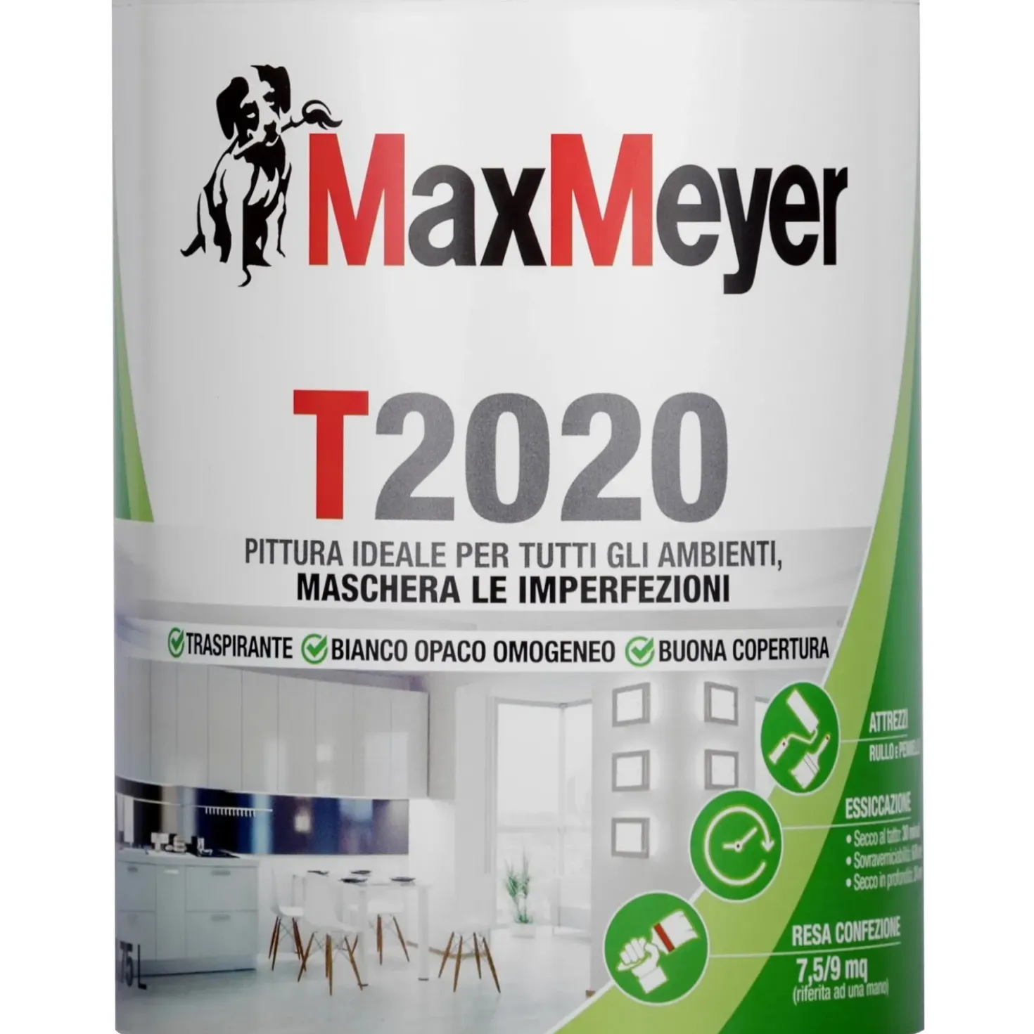 Idropittura traspirante MaxMeyer T2020 bianco 0,75 l