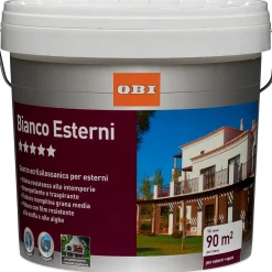 Idropittura traspirante OBI Bianco Esterni Quarzo 10 l