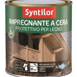 Impregnante per legno a cera effetto noce scuro 0,5 l