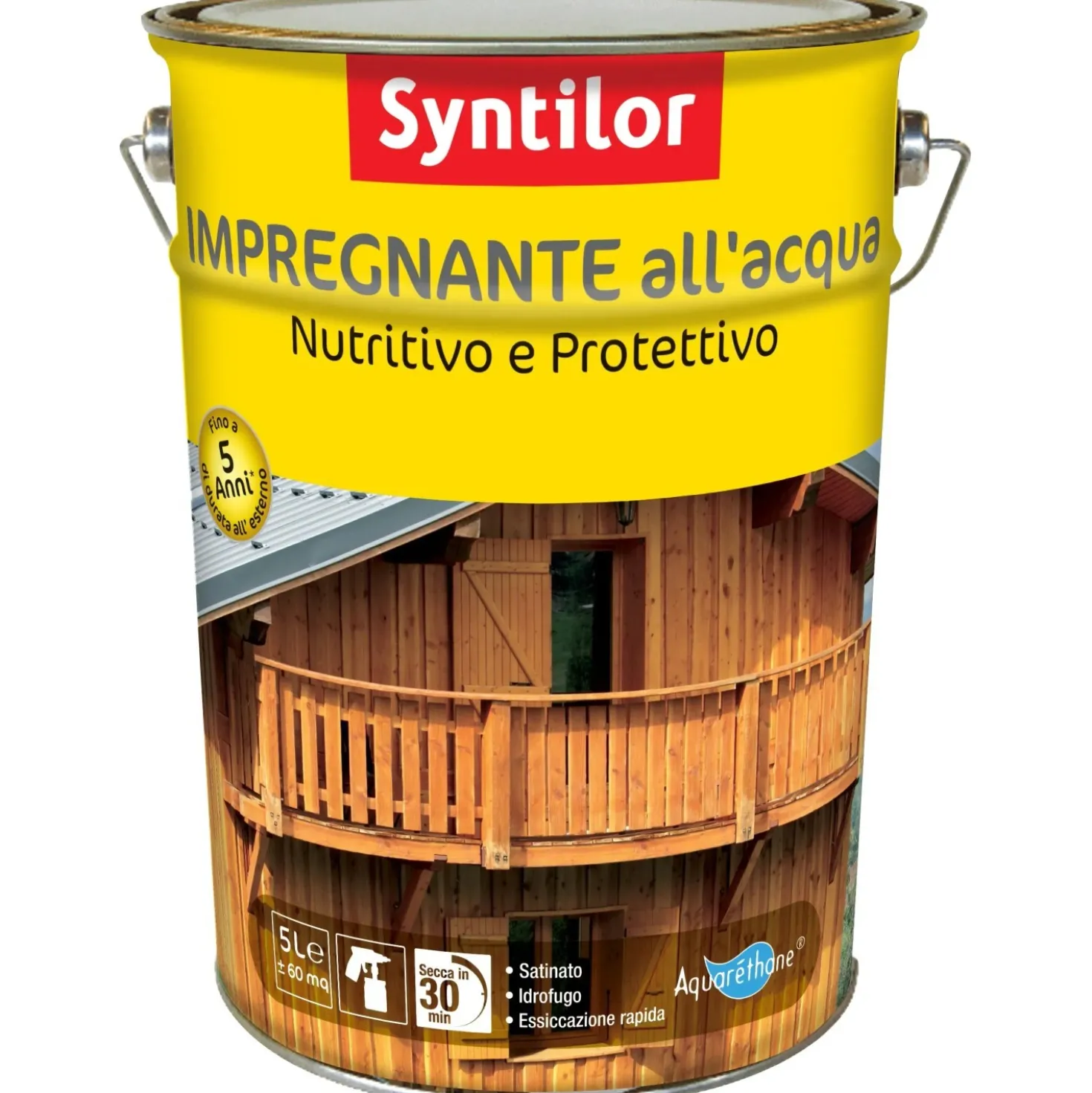 Impregnante per legno ad acqua Syntilor noce scuro 5 l