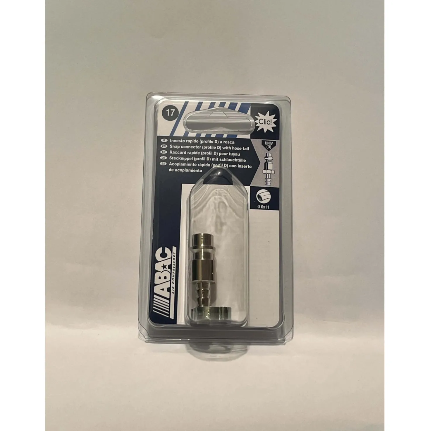 Innesto rapido a resca ABAC Ø 6x11 mm per aria compressa