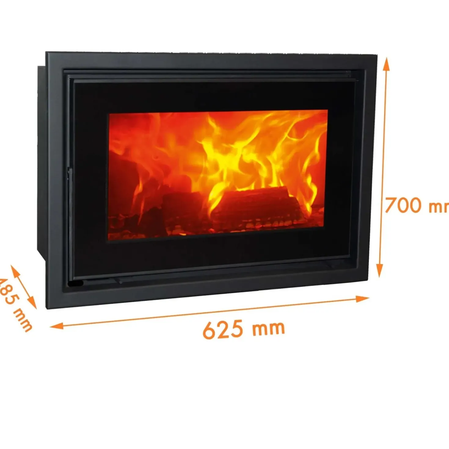 Inserto a legna con presa d`aria esterna F-720-S 5 Ecodesign 6,7 kw