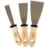 Kit 3 spatole stucco in acciaio con manico legno da 20 - 40 - 60 mm