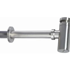 Kit di scarico per lavabo rotondo acciaio spazzolato