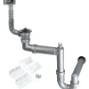 Kit di scarico per lavello in 1 vaschetta Scarico 2 acciaio 26x42x6 cm