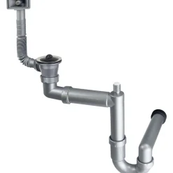 Kit di scarico per lavello in 1 vaschetta Scarico 2 acciaio 30x35x8 cm
