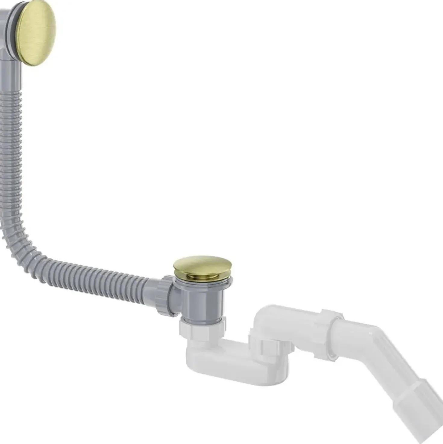 Kit di scarico per vasca da bagno click-clack 61,6x8,9 cm oro spazzolato