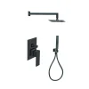 Kit doccia incasso quadrato nero opaco con soffione 20x20 cm