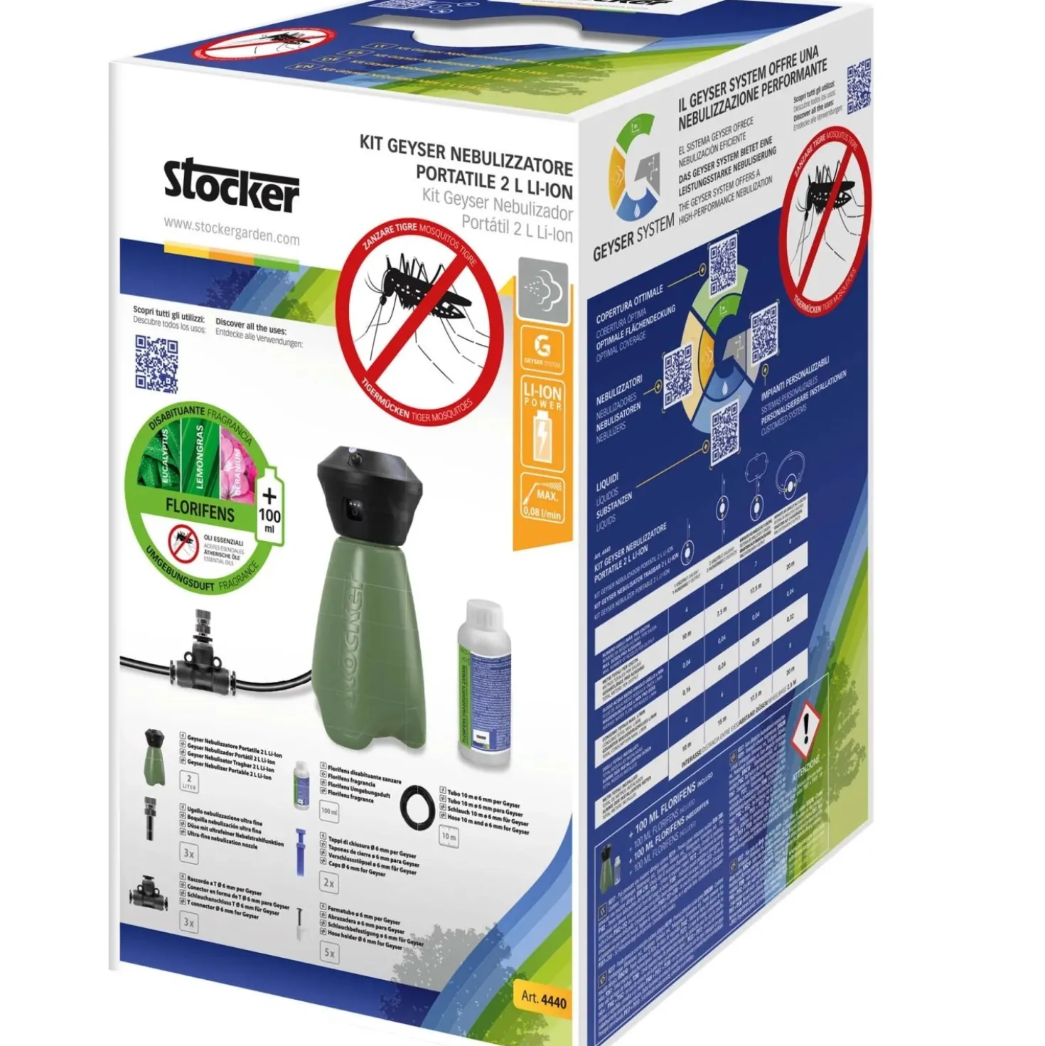 Kit Geyser Nebulizzatore Portatile verde 2 l con Florifens IT