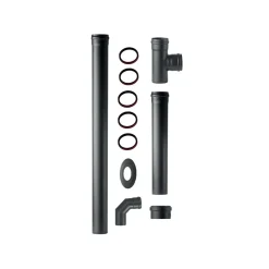 Kit per installazione stufa a pellet Ø 80 mm nero metallico