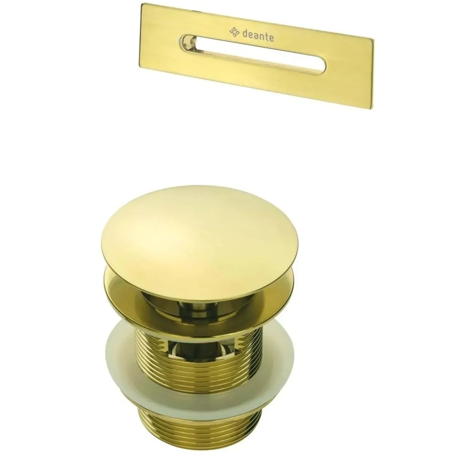 Kit per vasca piletta e tappo troppopieno vasca oro spazzolato