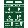 Kit servizi 8 targhette adesive per WC prefustellate in blister 9 x 7 cm