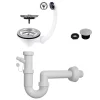 Kit sifone e pilettone per lavatoio in ceramica Ø10 cm