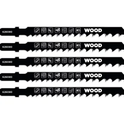 Lama per seghetto alternativo, legno, medio 1,1-1,3 mm 5 pz